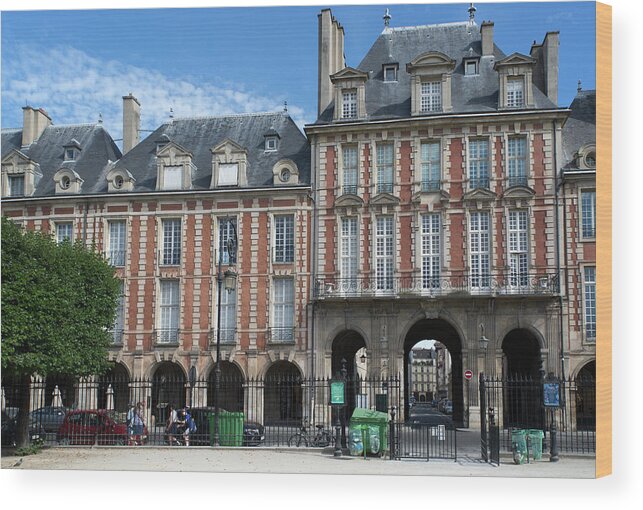 Europe Wood Print featuring the digital art Marais Paris Street Scenes #3 by Carol Ailles