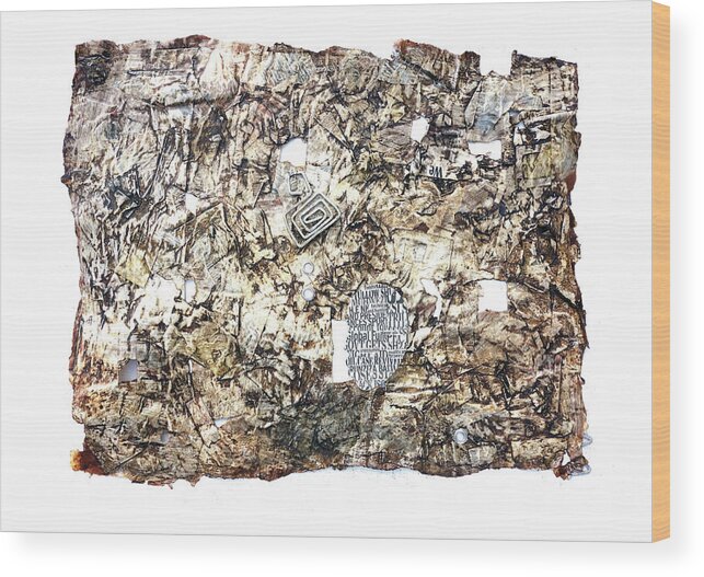  Wood Print featuring the mixed media Untitled #30 by Ronex Ahimbisibwe