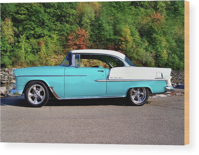 Chevy Wood Print featuring the photograph 55 BeLAiR by Jamieson Brown