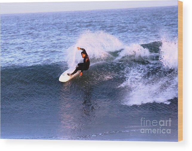 Surfing Wood Print featuring the photograph Action images by Donn Ingemie