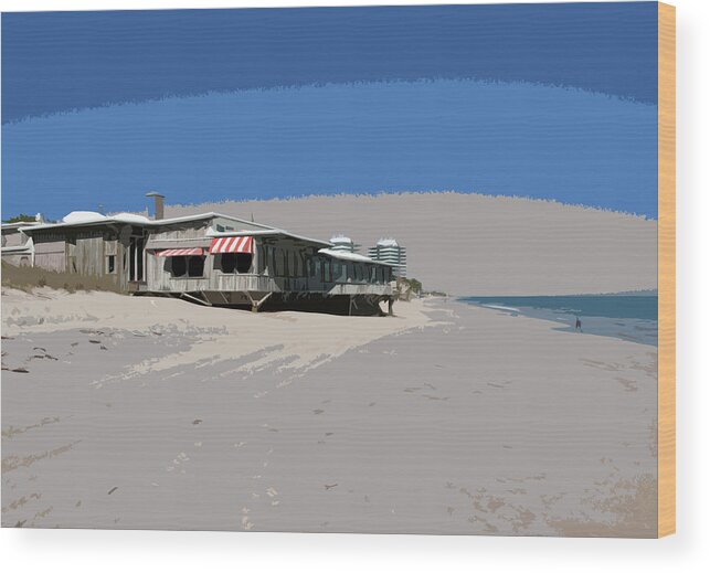 Florida Wood Print featuring the painting The Ocean Grill at Vero Beach in Florida #6 by Allan Hughes
