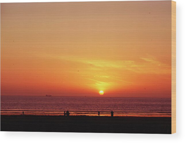 Africa Wood Print featuring the photograph A gorgeous sundown with view to the sea by Gina Koch