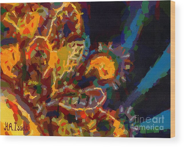 Abstract Wood Print featuring the digital art Abstract Decorative I by Humphrey Isselt
