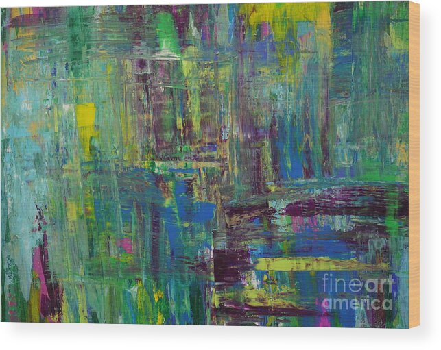 Abstract Wood Print featuring the painting Abstract_untitled by Jimmy Clark