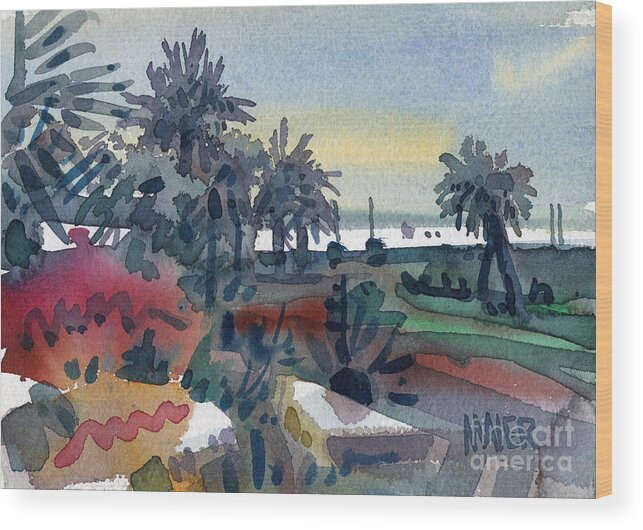 Tropical Wood Print featuring the painting Afternoon in the Keys by Donald Maier