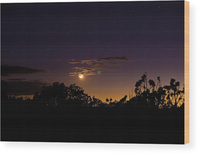 Moon Wood Print featuring the photograph Alternate Moon by Brad Hodges