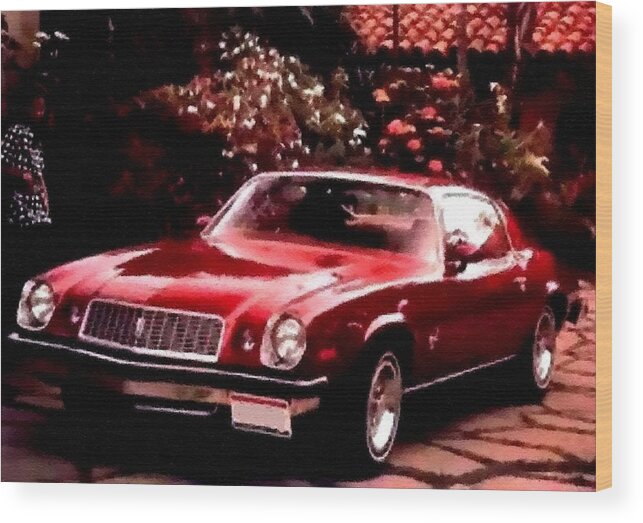 Announcement Wood Print featuring the photograph American Dream Cars Catus 1 no. 1 H B by Gert J Rheeders
