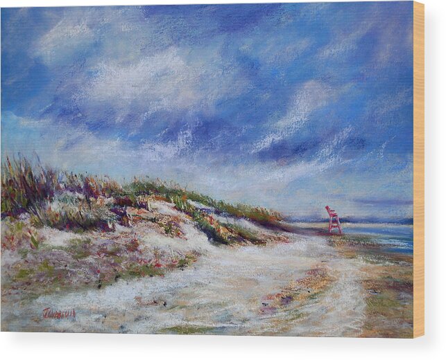 Seascape Wood Print featuring the pastel Anglesea by Joyce Guariglia