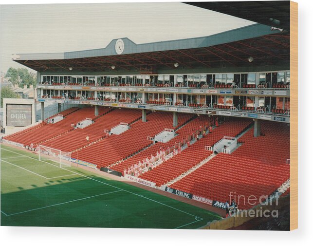 Arsenal Wood Print featuring the photograph Arsenal - Highbury - Clock End 3 - 1996 by Legendary Football Grounds