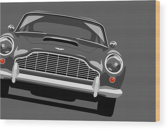 Aston Martin Db5 Wood Print featuring the digital art Aston Martin DB5 by Michael Tompsett