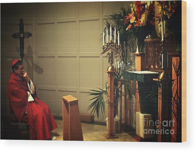 Cardinal Archbishop Blase Cupich Wood Print featuring the photograph At the Heart of Everything by Frank J Casella