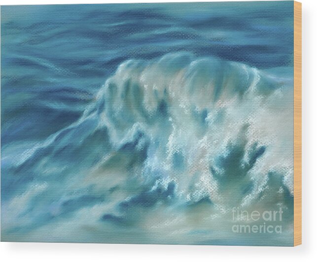 Seascape Wood Print featuring the painting Atlantic Wave by MM Anderson