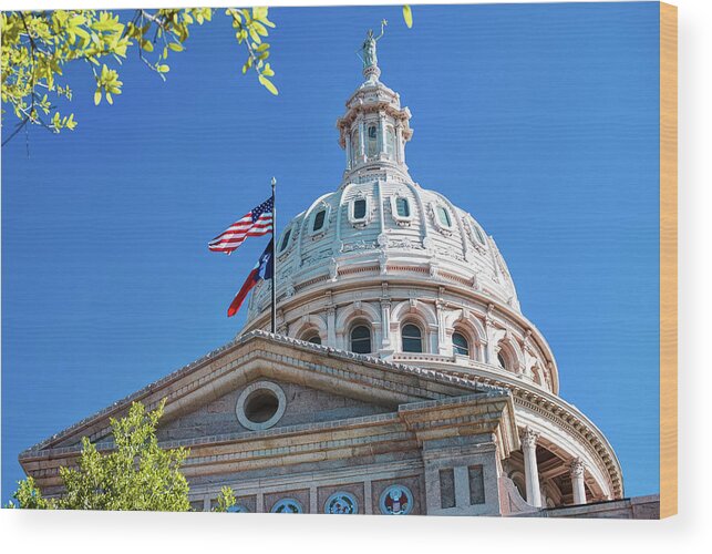 Austin Texas Wood Print featuring the photograph Austin Texas State Capitol Building by Gregory Ballos