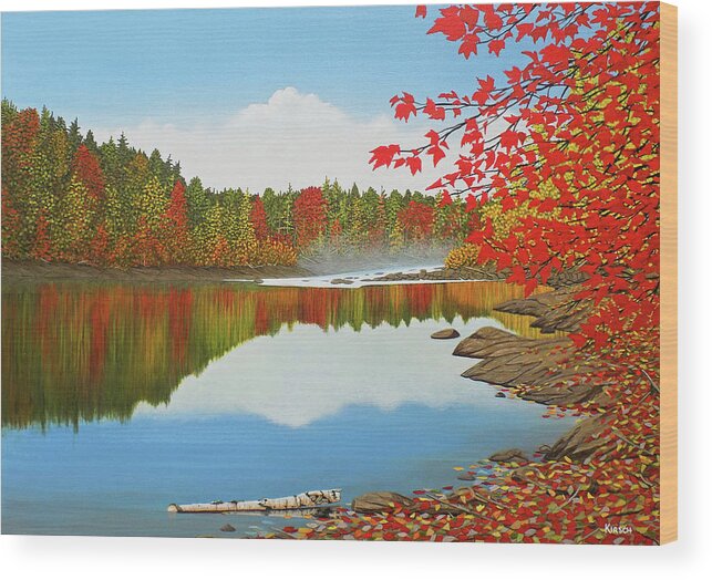 Autumn Wood Print featuring the painting Autumn Dream by Kenneth M Kirsch
