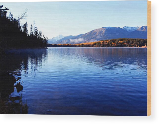 Pyramid Lake Wood Print featuring the photograph Autumn Morning on Pyramid Lake by Larry Ricker