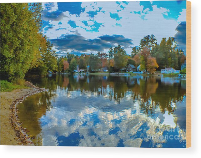 Autumn Wood Print featuring the photograph Autumn reflections 1 by Claudia M Photography