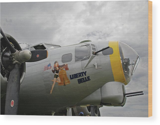 Airplane Wood Print featuring the photograph B-17 Liberty Belle by Guy Whiteley
