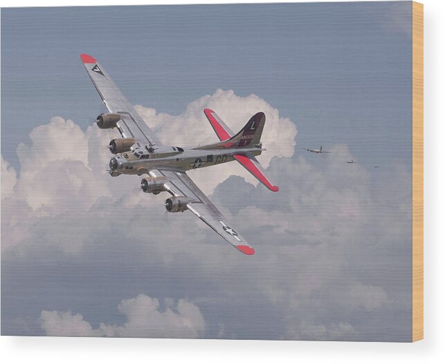 Aircraft Wood Print featuring the photograph B17 - The Last lap by Pat Speirs