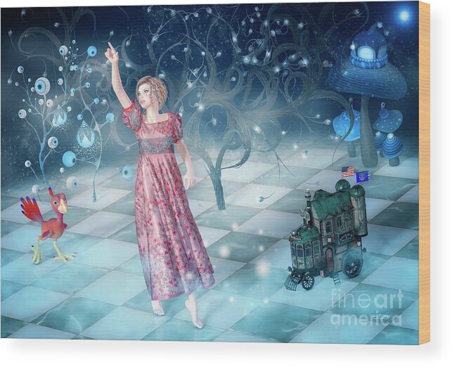 3d Wood Print featuring the digital art Barefoot in a Wonderland by Jutta Maria Pusl