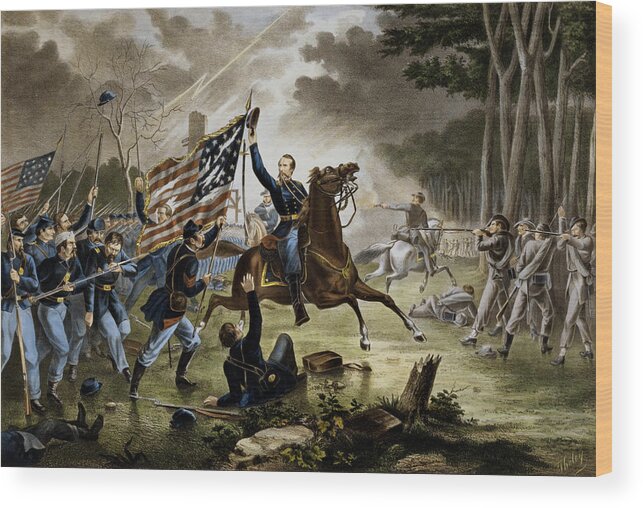 Philip Kearny Wood Print featuring the painting Battle of Chantilly - Civil War by War Is Hell Store