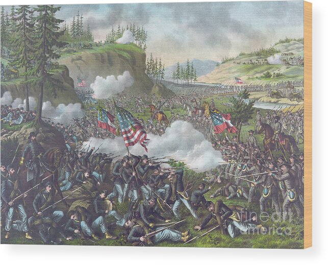 Chickamauga Wood Print featuring the painting Battle of Chickamauga by American School