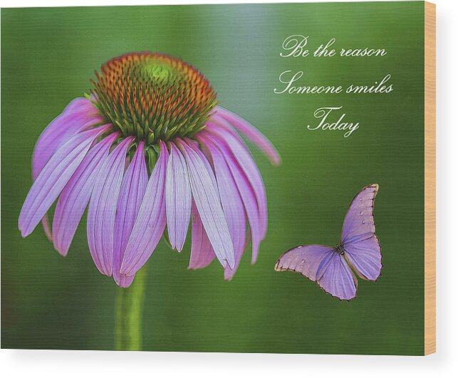 Cone Flower Wood Print featuring the photograph Be The Reason by Cathy Kovarik