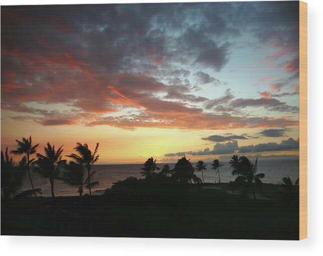 Sunset Wood Print featuring the photograph Big Island Sunset #2 by Anthony Jones