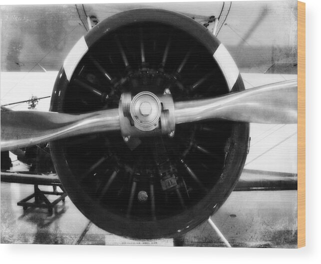 Airplane Wood Print featuring the photograph Biplane Propeller by Matt Hanson