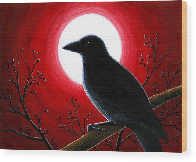 Bird Wood Print featuring the painting Bird 62 by Lucie Dumas