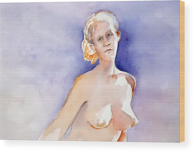 Full Body Wood Print featuring the painting Blue Sky by Barbara Pease