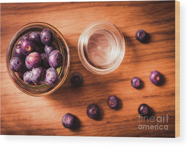Fruit Wood Print featuring the photograph Blueberry kitchen still life by Jorgo Photography