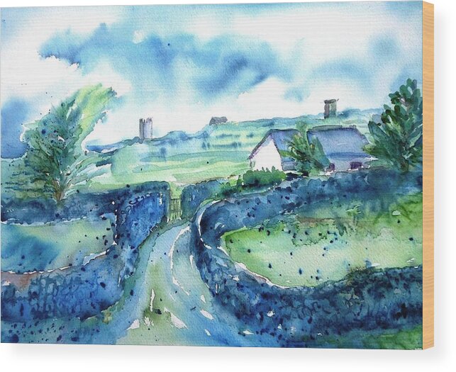  Ireland Art Wood Print featuring the painting Boithrin Inisheer by Trudi Doyle