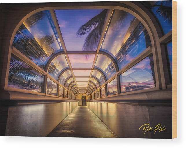 Natural Forms Wood Print featuring the photograph Bridge to the Beach by Rikk Flohr