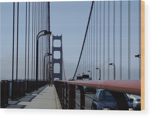 San Francisco Wood Print featuring the photograph Bridge Walk by Sonja Anderson
