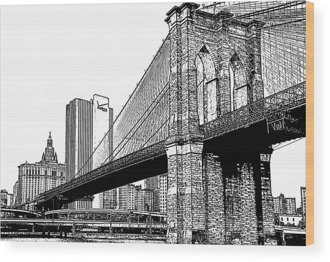 Brooklyn Bridge Wood Print featuring the photograph Brooklyn Bridge 1.1 by Frank Mari