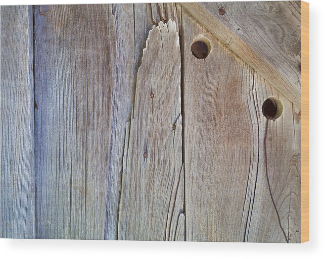 Americana Wood Print featuring the photograph Brown Wood Barn Door by David Letts