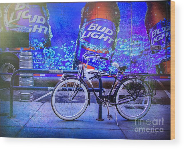 Bicycle Wood Print featuring the photograph Bud Light Schwinn Bicycle by Craig J Satterlee