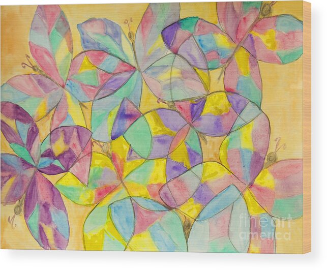 Art Wood Print featuring the painting Butterflies, painting by Irina Afonskaya