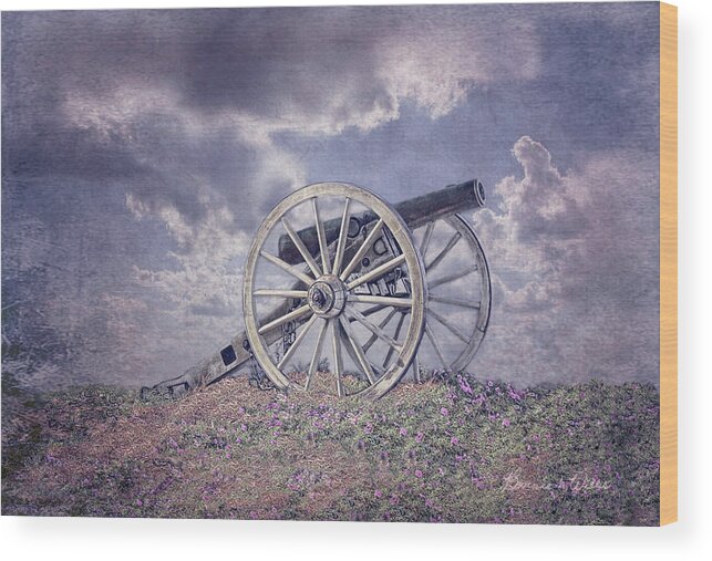 Cannon Wood Print featuring the digital art Cannon of Peace by Bonnie Willis