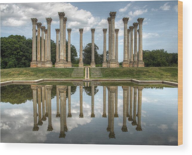 Columns Wood Print featuring the photograph Capitol Columns by Karen Smale