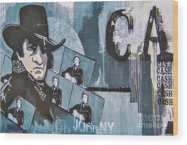 Johnny Cash Wood Print featuring the photograph Cash by Pamela Williams