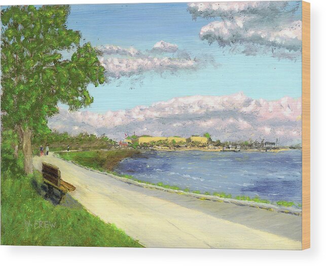 Castle Island Wood Print featuring the painting Castle Island - Summer by William Frew