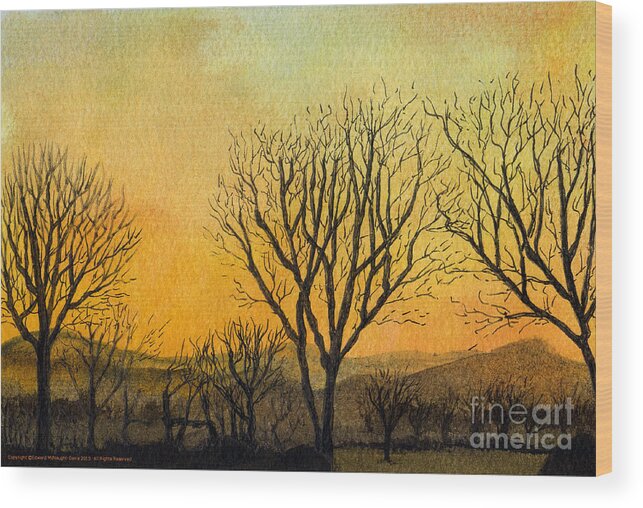 Celtic Sunset Wood Print featuring the painting Celtic Sunset by Edward McNaught-Davis