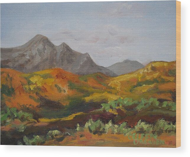 Chama Wood Print featuring the painting Colorful Valley by Celeste Drewien