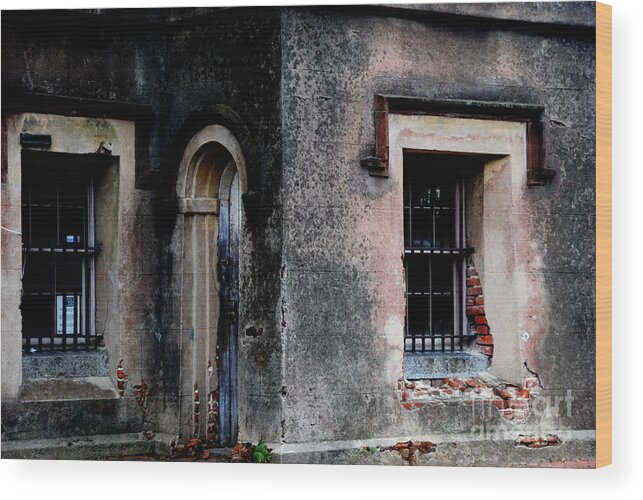 Charleston South Carolina Wood Print featuring the photograph Old Jail Door and Windows 1802 by Jacqueline M Lewis