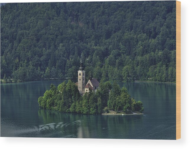 Slovenia Wood Print featuring the photograph Church of Mary on Bled Island by Don Wolf