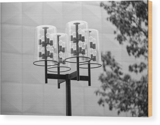 Book Work Wood Print featuring the photograph Classic Nicollet mall street lamp by Mike Evangelist