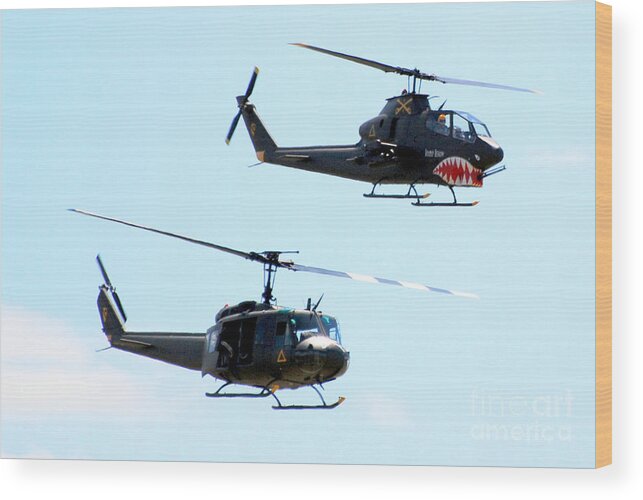 Military Wood Print featuring the photograph Cobra and Huey by Larry Keahey