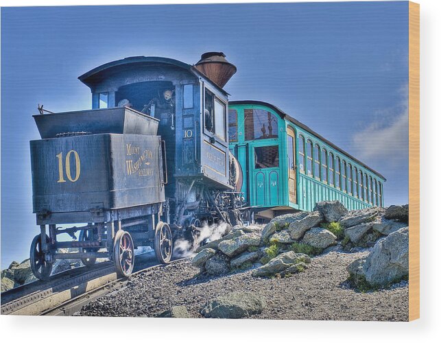 Train Wood Print featuring the photograph Cog Train Mount Washington by Jim Proctor