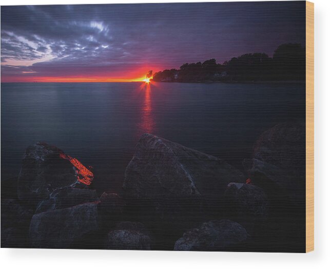 Sunset Wood Print featuring the photograph Colchester Sunset by Cale Best